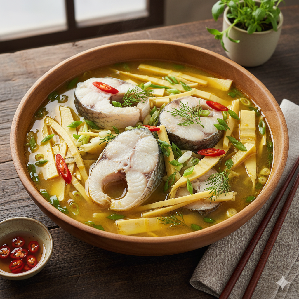🐟 Canh cá xáo măng – Món ăn dân dã đậm đà hương vị quê nhà