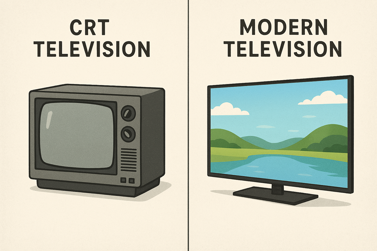 🖥️ So sánh tivi CRT và tivi hiện đại – Cuộc cách mạng trong thế giới hình ảnh
